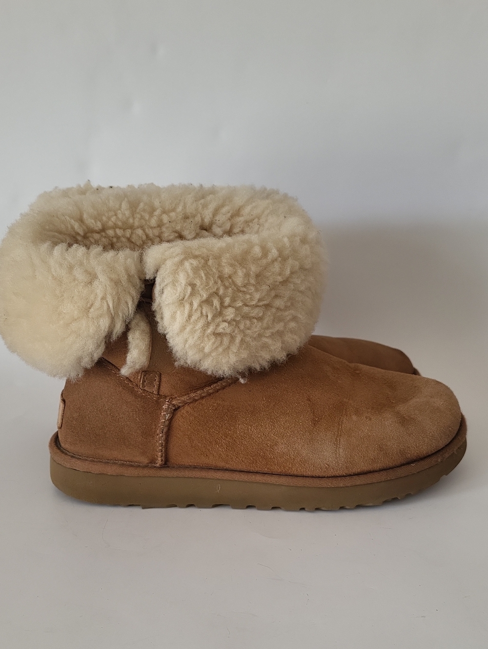 Ugg Classic Mini with Fold-Over Fur Cuff / Mini Fluff Size 8